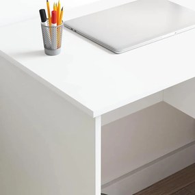 vidaXL Γραφείο με συρτάρι Λευκό 90 x 49 x 75 εκ Επεξεργασμένο ξύλο