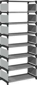 vidaXL Ράφι παπουτσιών 8-βαθμίδων γκρι 54x28x124 cm μη υφασμένο ύφασμα