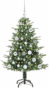 vidaXL Τεχνητό Χριστουγεννιάτικο Δέντρο με Φώτα και Σετ Μπάλες 120 cm