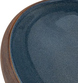 vidaXL Νιπτήρας Οβάλ Καφέ και Μπλε 59 x 40 x 15 εκ. Κεραμικός