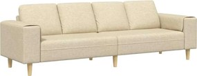 vidaXL Καναπές σαλονιού Κρεμ 250 x 77 x 76 εκ. Πολυεστέρας