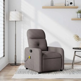 vidaXL Πολυθρόνα Μασάζ Ανακλινόμενη Taupe Υφασμάτινη