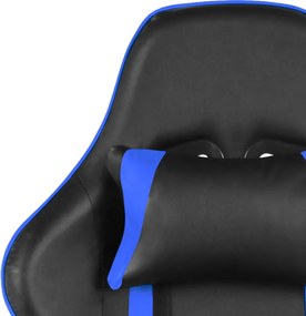 vidaXL Καρέκλα Gaming Περιστρεφόμενη με Υποπόδιο Μπλε PVC