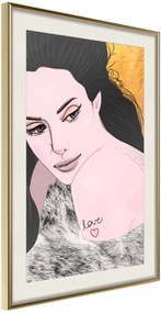 Αφίσα - Love Tattoo - 30x45 - Χρυσό - Με πασπαρτού