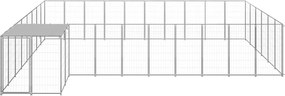 vidaXL Σπιτάκι Σκύλου Ασημί 19,36 μ² Ατσάλινο