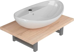 vidaXL Σετ Επίπλων Μπάνιου 2 Τεμαχίων Χρώμα Δρυός Κεραμικό