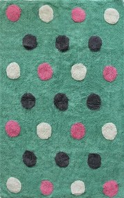 Παιδικό Χαλί BAMBINI DOTS MINT-MULTI &#8211; 130×130 cm 130cm-Στρογγυλό MINT-MULTI