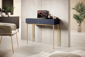 Τουαλέτα Niki 100x82x41cm με 2 συρτάρια Σκούρο Μπλε / Χρυσά πόδια - BOG4589