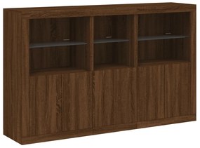 vidaXL Μπουφές με Φώτα LED Καφέ Δρυς 162 x 37 x 100 εκ.