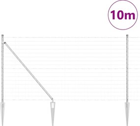 vidaXL Τεντώτο με στήριγμα Ασημί 1 x 10 m Ατσάλι