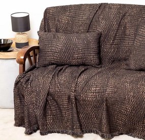 Ριχτάρι Ismaros Black-Choco Aslanis Home Τριθέσιο 180x300cm Βαμβάκι-Polycotton