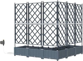 vidaXL Γλάστρα Κήπου 5 pcs Ανοιχτό Γκρι Πλαστικό