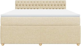 vidaXL Κρεβάτι Boxspring με Στρώμα Κρεμ 180x200 εκ. Υφασμάτινο