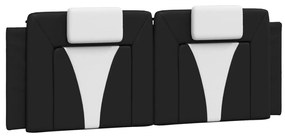 Πλαίσιο Κρεβατιού με LED Μαύρο/Λευκό 120x200εκ. Συνθετικό Δέρμα - Μαύρο