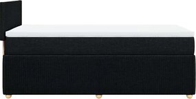 vidaXL Κρεβάτι Boxspring με Στρώμα Μαύρο 100 x 200 εκ. Υφασμάτινο