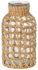 Βάζο Mandy 35626 Φ10,5x20cm Natural GloboStar Γυαλί,Bamboo