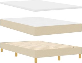 vidaXL LED Κρεβάτι με βάθρο με κεφαλάρι Κρεμ 120 x 200 cm ύφασμα
