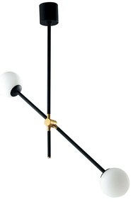 Φωτιστικό Οροφής - Ράγα I-Antitesi-S2 Black-Gold Luce Ambiente Design Μέταλλο,Γυαλί