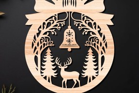 Σετ των 3 Intra απο ξύλο plywood 3mm-4mm πάχος Χριστουγεννιάτικο Στολίδι Δίασταση 8x8 cm INTRAFABR-110145013