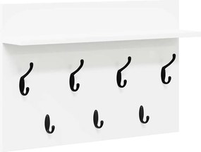 vidaXL Τοίχου Κρεμάστρα Λευκό 60 x 40 x 12 cm Επεξεργασμένο ξύλο