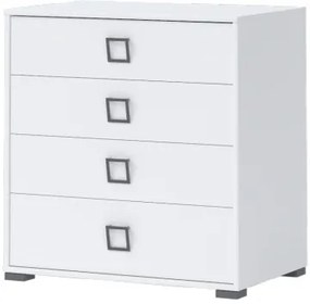 Συρταριέρα Riddle 4S-Λευκό - 84.00Χ56.00Χ89.00cm