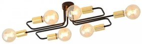 Φωτιστικό Οροφής 6xE27 Ατσάλι VEKEN 6Α Made in Poland Emibig 1175/6A Μαύρο-Χρυσό