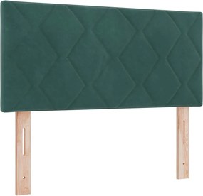 vidaXL LED κεφαλάρι Σκούρο Πράσινο 100 cm Βελούδο