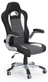 Καρέκλα γραφείου Houston 575, Μαύρο, Γκρι, 117x63x65cm, 17 kg, Με ρόδες, Με μπράτσα, Μηχανισμός καρέκλας: Κλίση | Epipla1.gr