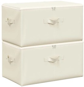 vidaXL Κουτιά Αποθήκευσης 2 τεμ. Κρεμ 43 x 34 x 23 εκ. Υφασμάτινα