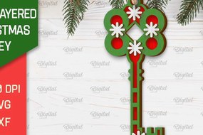 Σετ των 3 Intra απο ξύλο plywood 3mm-4mm πάχος Σχέδιο κοπής με λέιζερ Χριστουγεννιάτικο στολίδι με κλειδί Δίασταση 8x8 cm INTRAFABR-103294533