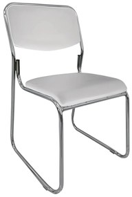 Καρέκλα Επισκέπτη FLEXVISIT Λευκό/Χρώμιο PU/Μέταλλο 40x41x81cm