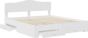 vidaXL Σκελετός Κρεβατιού Λευκό 180 x 200 cm Επεξεργασμένο ξύλο