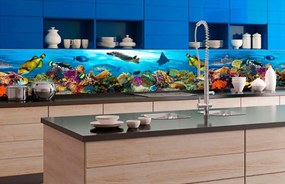 Αυτοκόλλητη φωτοταπετσαρία για θαλάσσια πλάσματα κουζίνας - 260x60