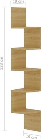vidaXL Γωνιακή Ραφιέρα Τοίχου Sonoma Δρύς 19x19x123εκ. από Επεξ. Ξύλο