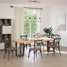 vidaXL Πόδια Τραπεζαρίας σε Σχήμα Τ, 2 τεμ. Μαύρο 60x35x(72-73) εκ. Ατσάλι