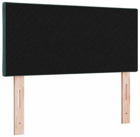 vidaXL LED κεφαλάρι Σκούρο Πράσινο 90 cm Τεχνητό Δέρμα