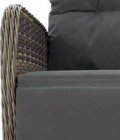 vidaXL Σετ Τραπεζαρίας Κήπου 7 τεμ. Γκρι Συνθ. Ρατάν με Μαξιλάρια