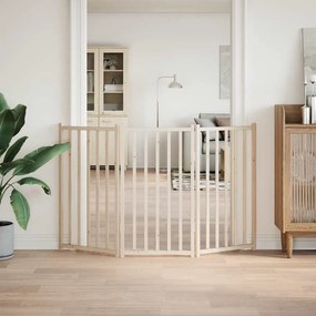 vidaXL Πόρτα Σκύλου Πτυσσόμενη 3 Πάνελ 150 εκ. από Μασίφ Ξύλο Έλατου