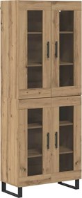 vidaXL Highboard 2 pcs Artisan Oak Σύνθετο Ξύλο και Γυαλί