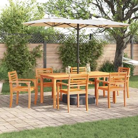 vidaXL Σετ τραπεζαρίας κήπου 7 pcs Φυσικό 180 x 90 x 75 cm