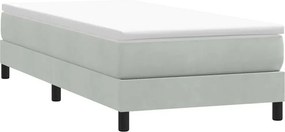vidaXL Box Spring Κρεβάτι χωρίς στρώμα ανοιχτό γκρι 90x210cm Βελούδινο