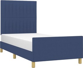 vidaXL Σκελετός Κρεβατιού Χωρίς Στρώμα Μπλε 100x200 εκ. Υφασμάτινο