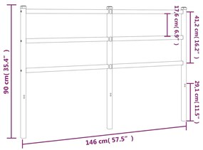 vidaXL Κεφαλάρι Λευκό 140 εκ. Μεταλλικό