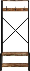 vidaXL Ράφι για ρούχα Πολύχρωμο 80x40x190 cm Ξύλο μασίφ ανακυκλωμένο