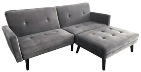 Καναπές Κρεβάτι Γωνιακός ArteLibre ALFVIN Γκρι Ύφασμα 211x158x83cm