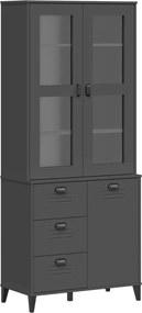 vidaXL Ντουλάπι Ψηλό VIKEN Ανθρακί Γκρι 80x40x190εκ. Μασίφ Ξύλο Πεύκου