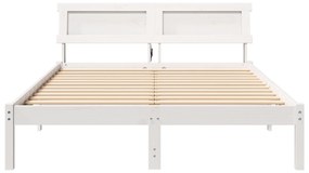 vidaXL Σκελετός Κρεβατιού Λευκό 140 x 190 cm Συμπαγές ξύλο πεύκου
