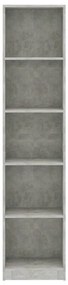 vidaXL Βιβλιοθήκη με 5 Ράφια Γκρι Σκυροδέμ. 40x24x175 εκ. Επεξ. Ξύλο
