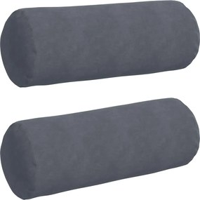 vidaXL Μαξιλάρια Στήριγμα 2 pcs Σκούρο Γκρι Ø 25 x 70 cm
