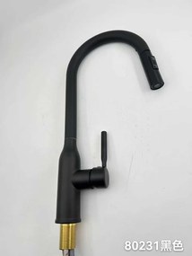 Μπαταρία βρύσης κουζίνας με επεκτεινόμενη κεφαλή - Black - 802318